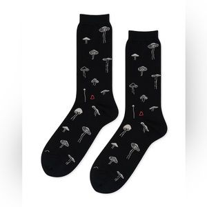 HF Hansel From Basel Anthropologie Black Mushroom Men’s Crew Socks